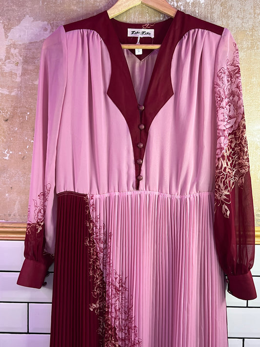 Robe vintage 70s jupon plissé