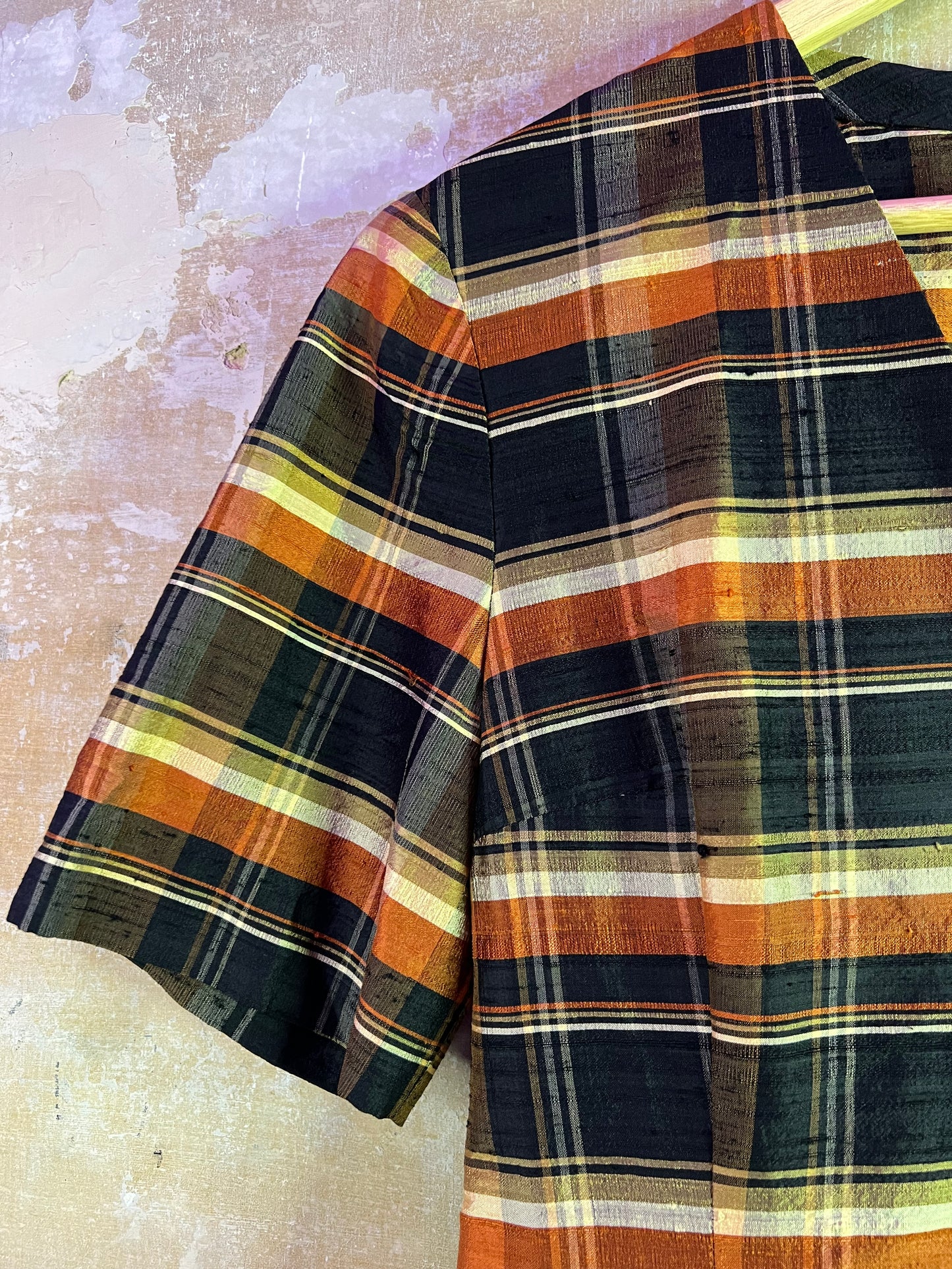 Chemisier/veste vintage en soie sauvage