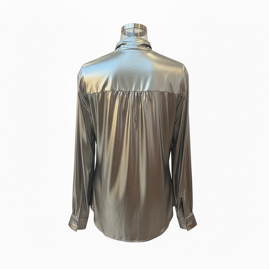 Silver lavallière blouse