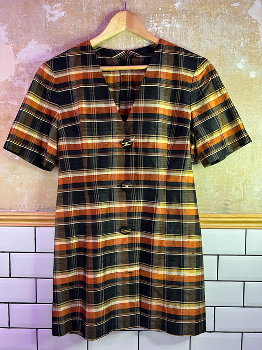 Chemisier/veste vintage en soie sauvage