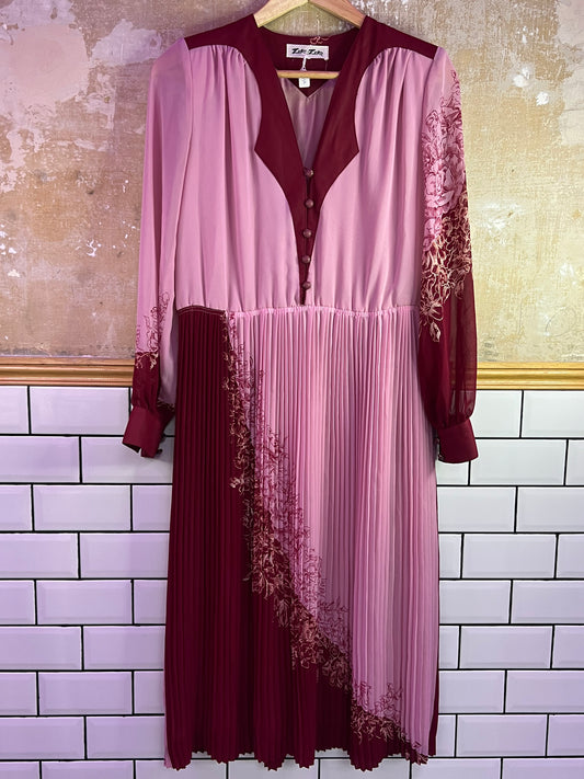 Robe vintage 70s jupon plissé