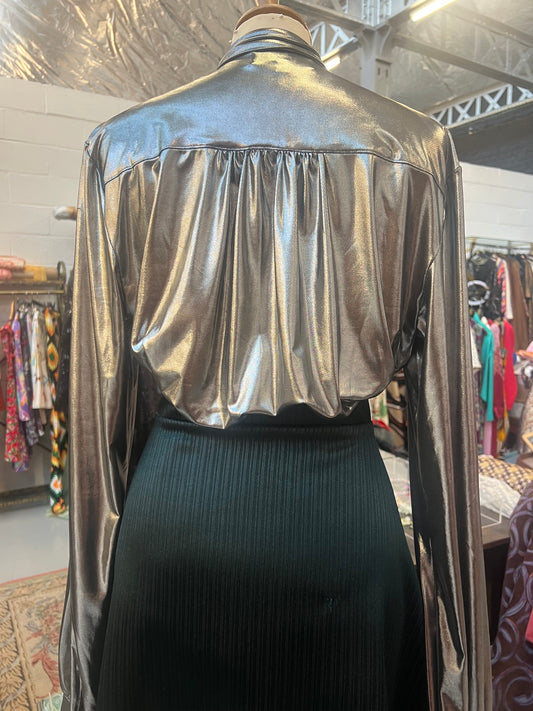 Silver lavallière blouse