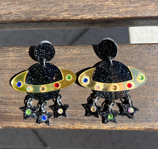 Boucles d’oreilles résines planètes