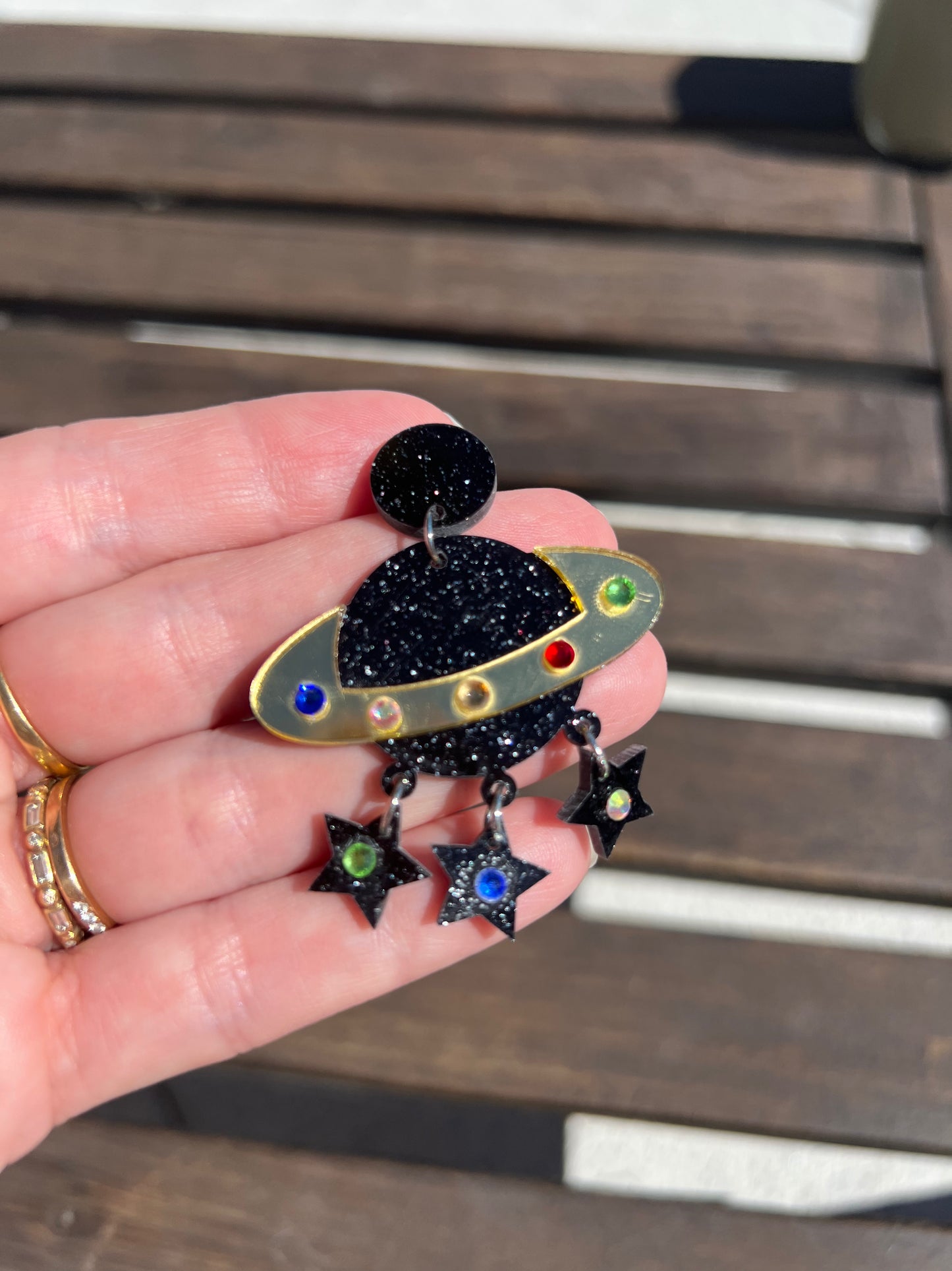 Boucles d’oreilles résines planètes