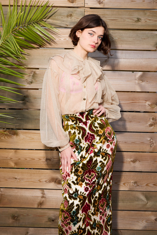 Jupe crayon tapisserie