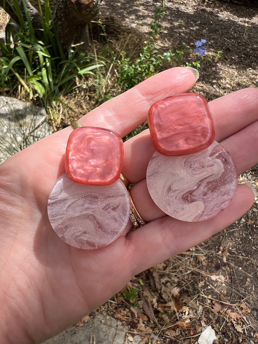 Boucles d’oreilles « Nacres et paillettes » rétro