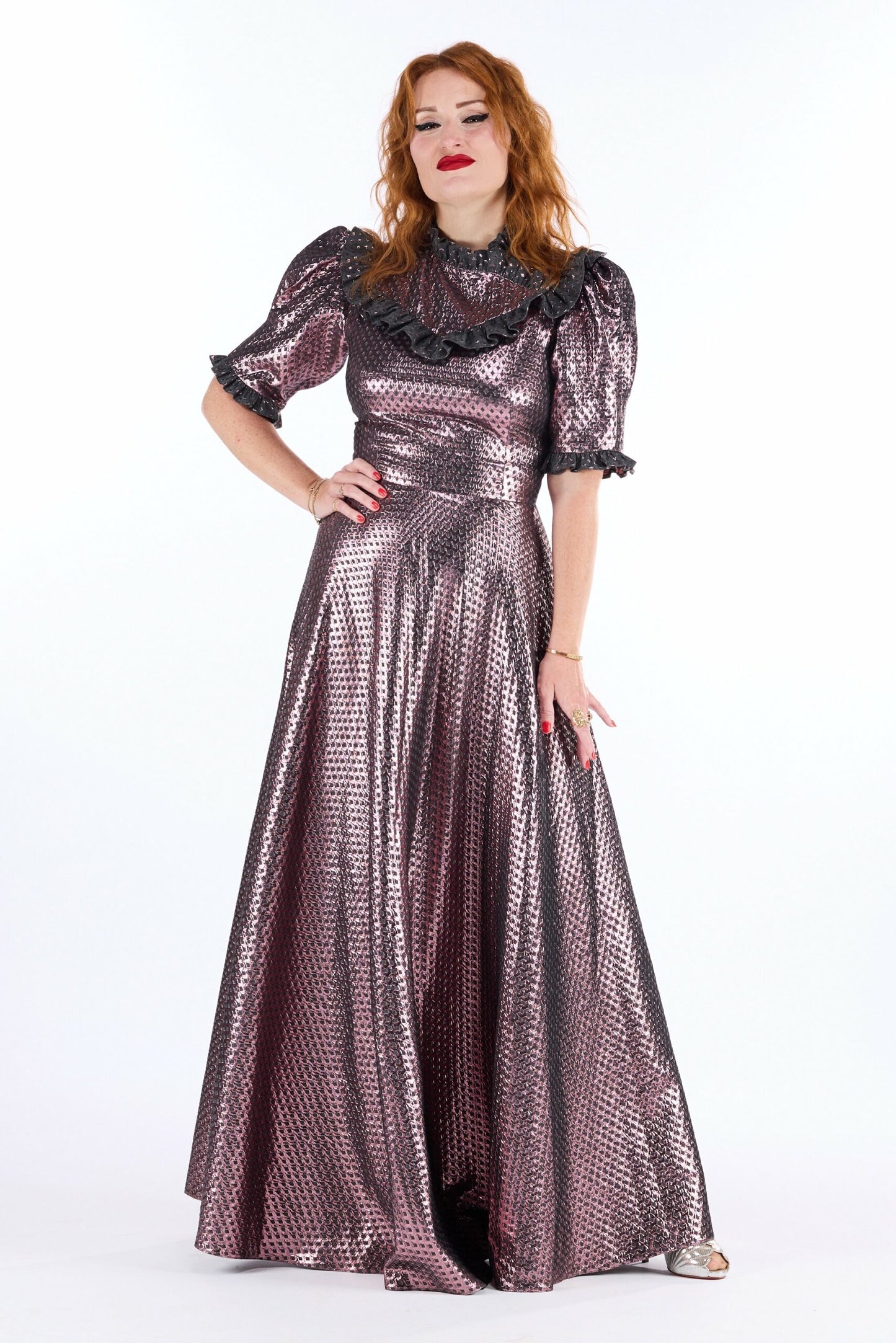 "Bonnie" Robe Longue Cocktail rose
