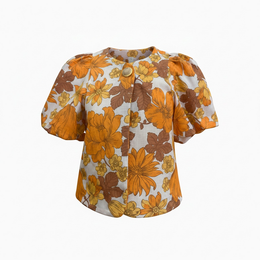 Veste manches ballon orange