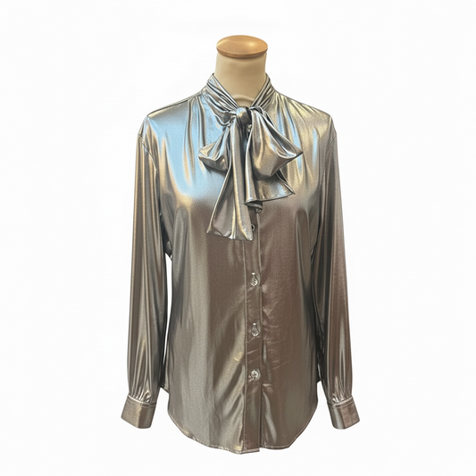Silver lavallière blouse