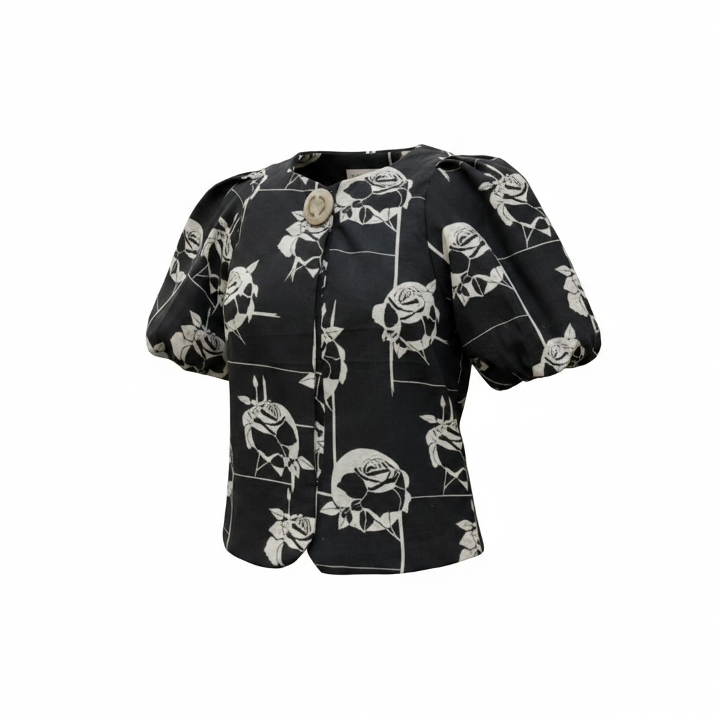Veste manches ballon noire