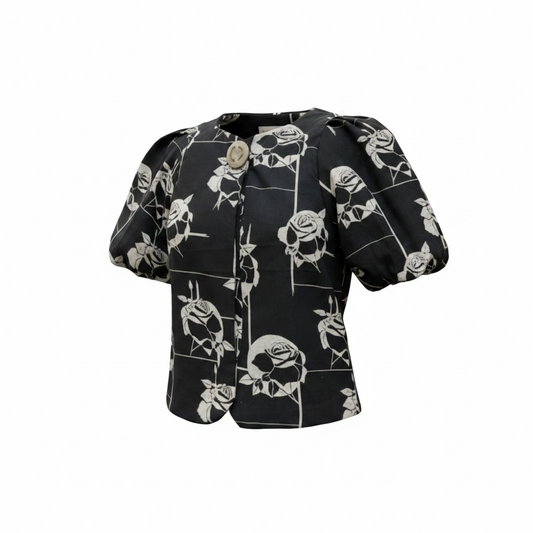 Veste manches ballon noire