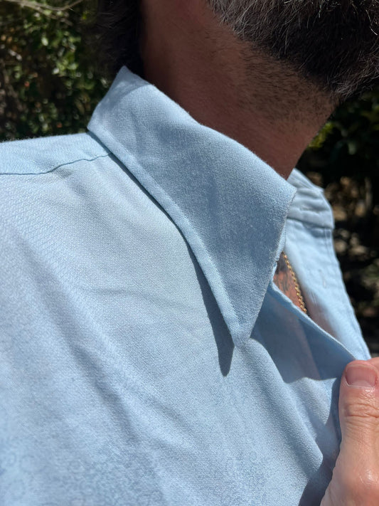 "Bleue" chemise habillée 70'