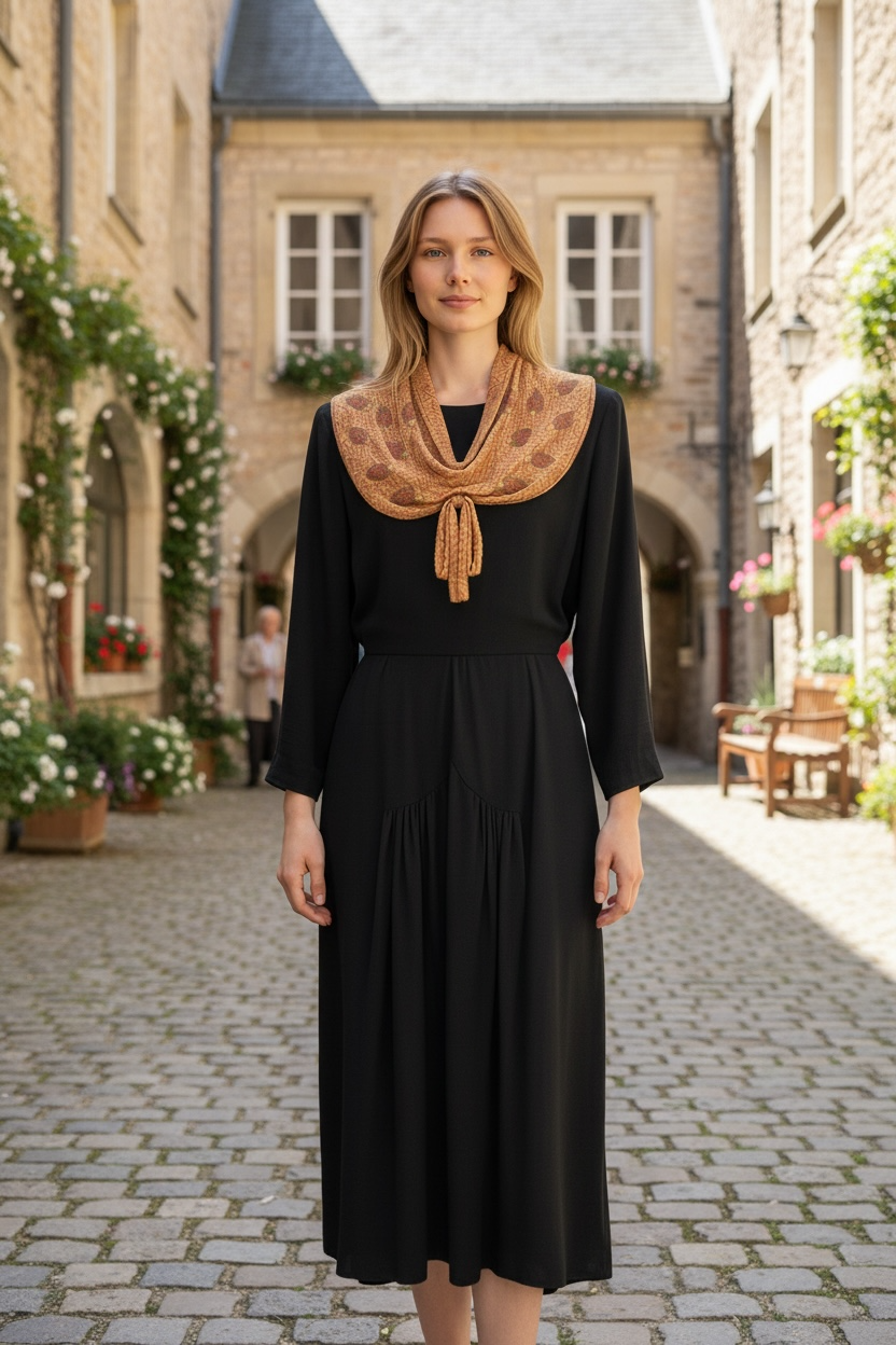 Robe vintage brodée années 40