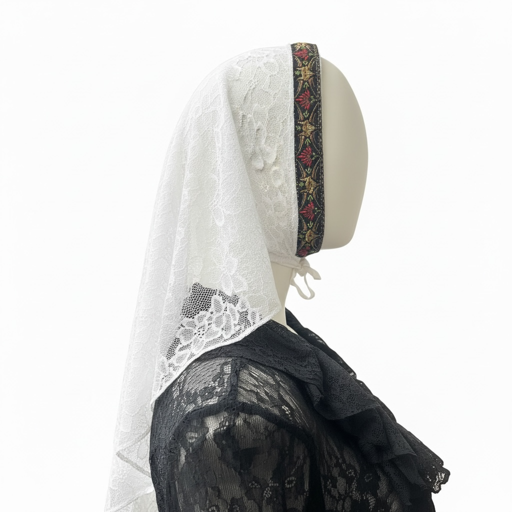 Voile de modestie blanc long Sainte Nitouche