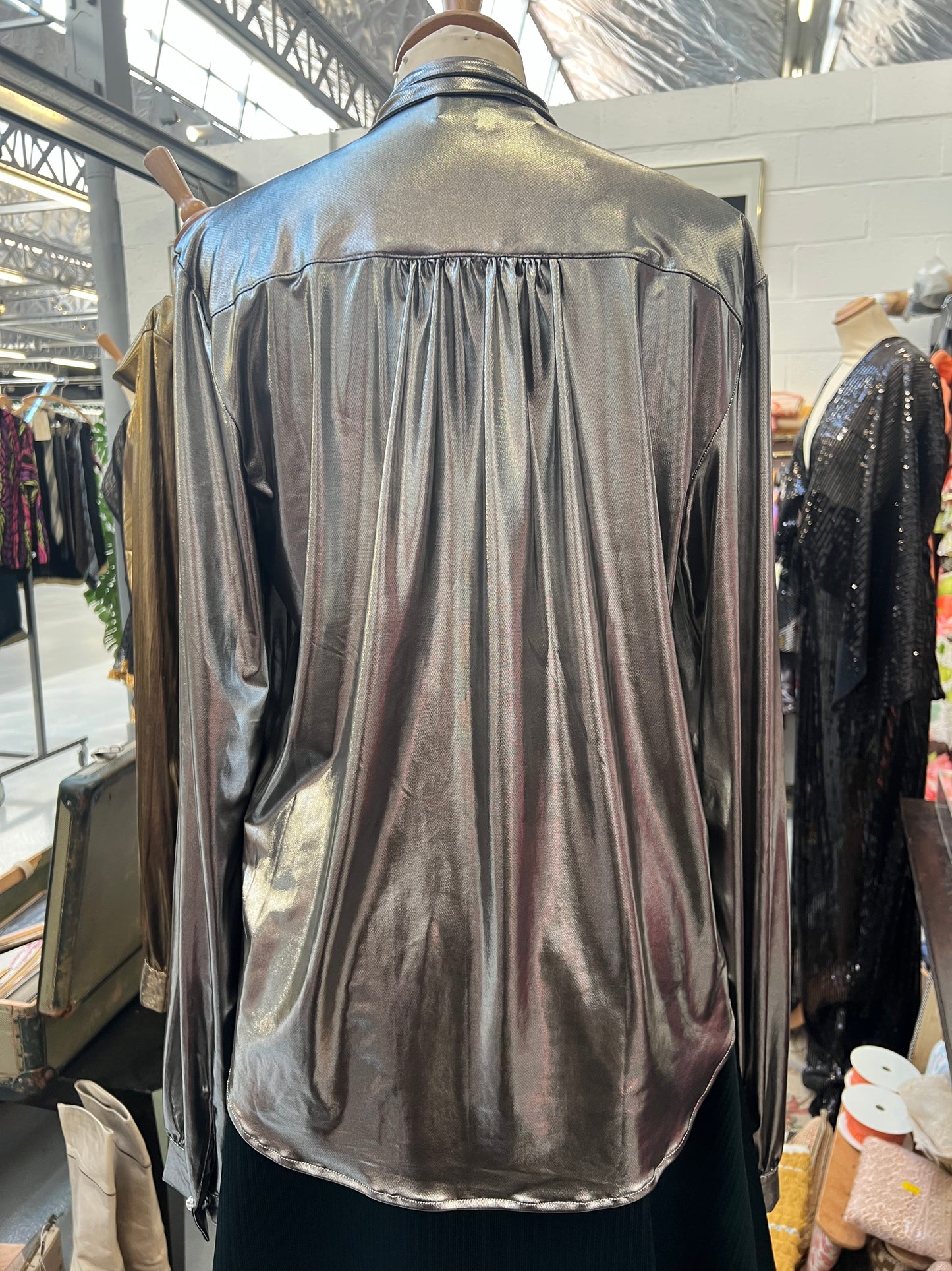 Silver lavallière blouse