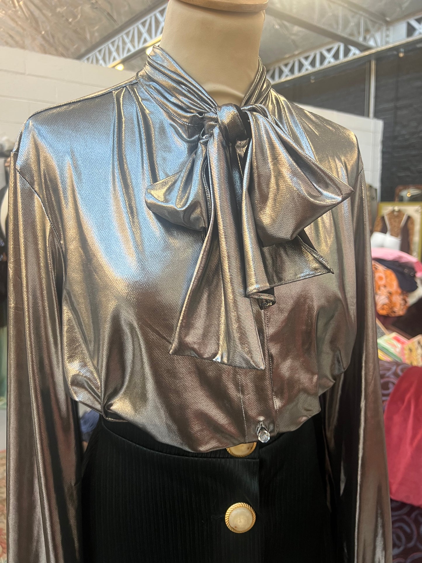 Silver lavallière blouse