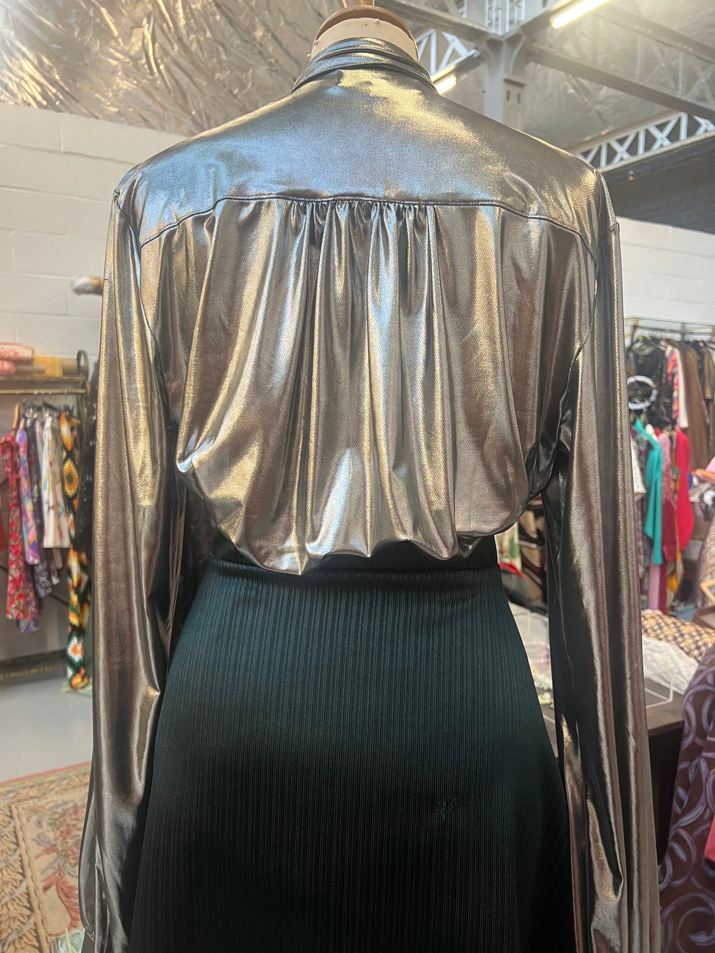 Silver lavallière blouse