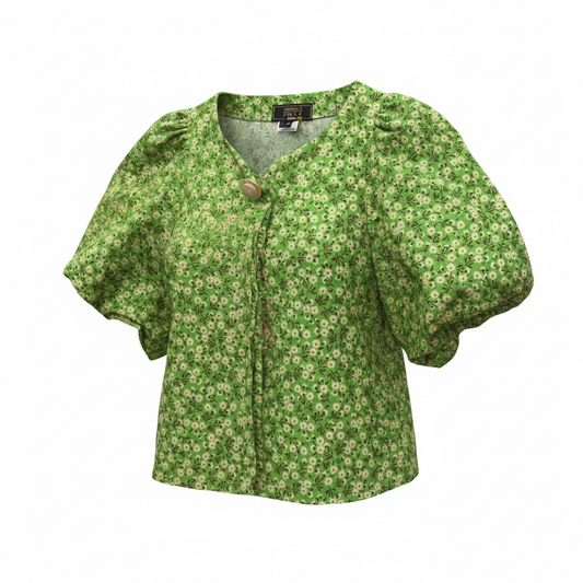 Veste manches ballon fleurs