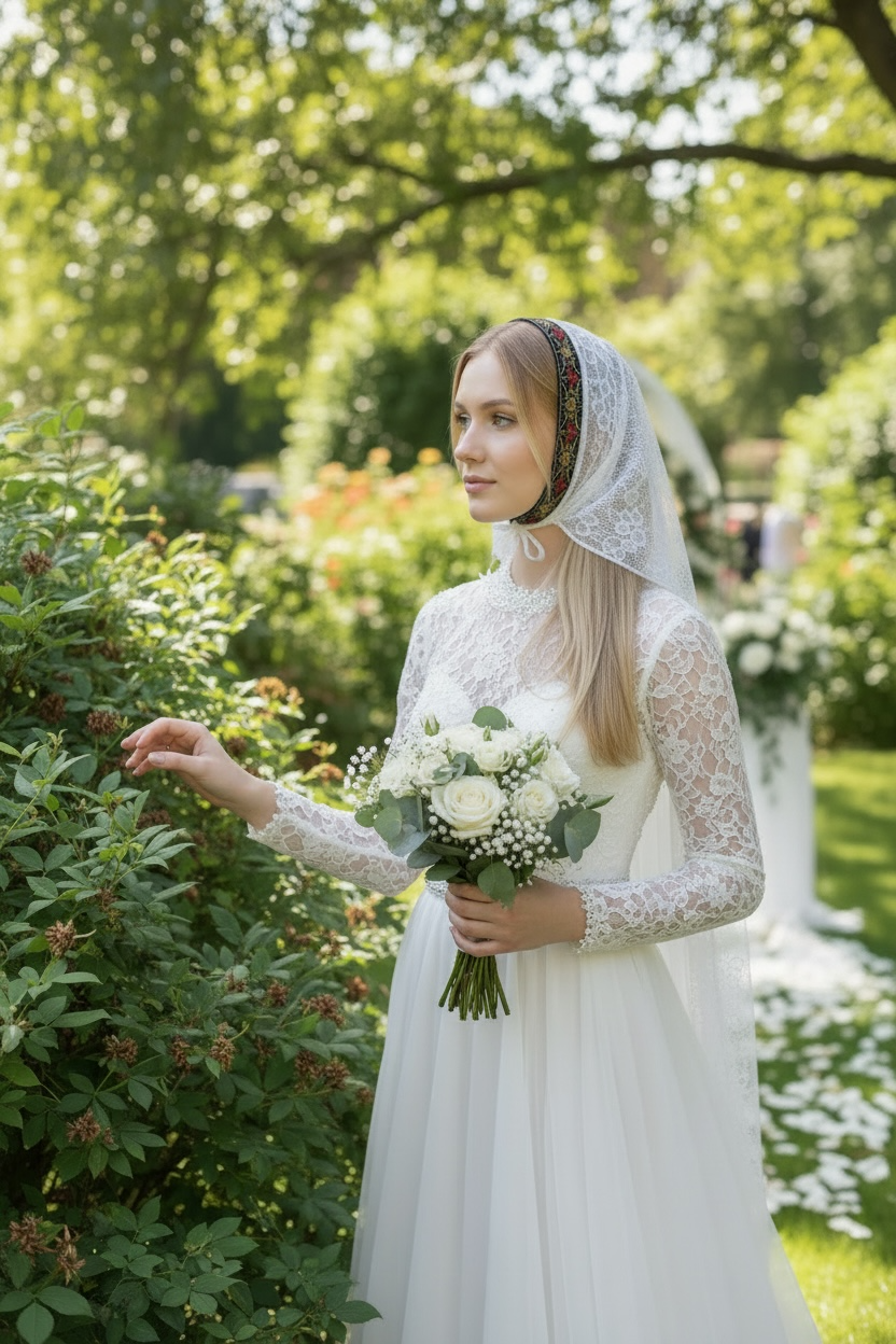 Voile de modestie blanc long Sainte Nitouche