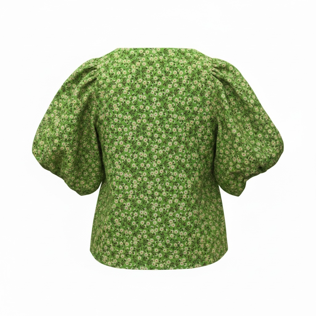Veste manches ballon fleurs