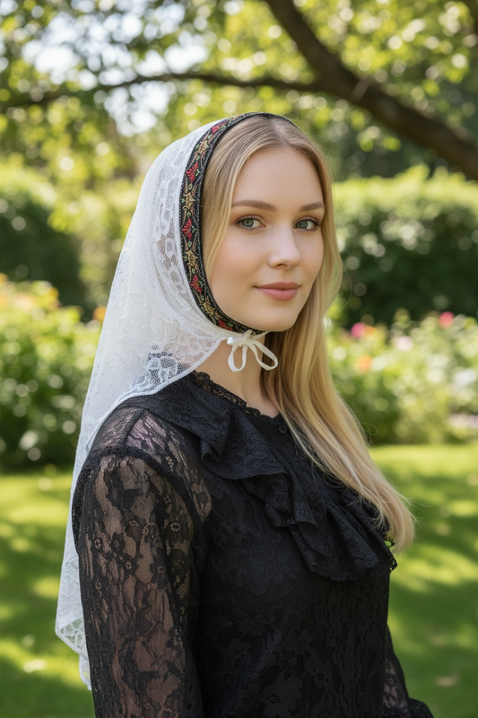 Voile de modestie blanc long Sainte Nitouche