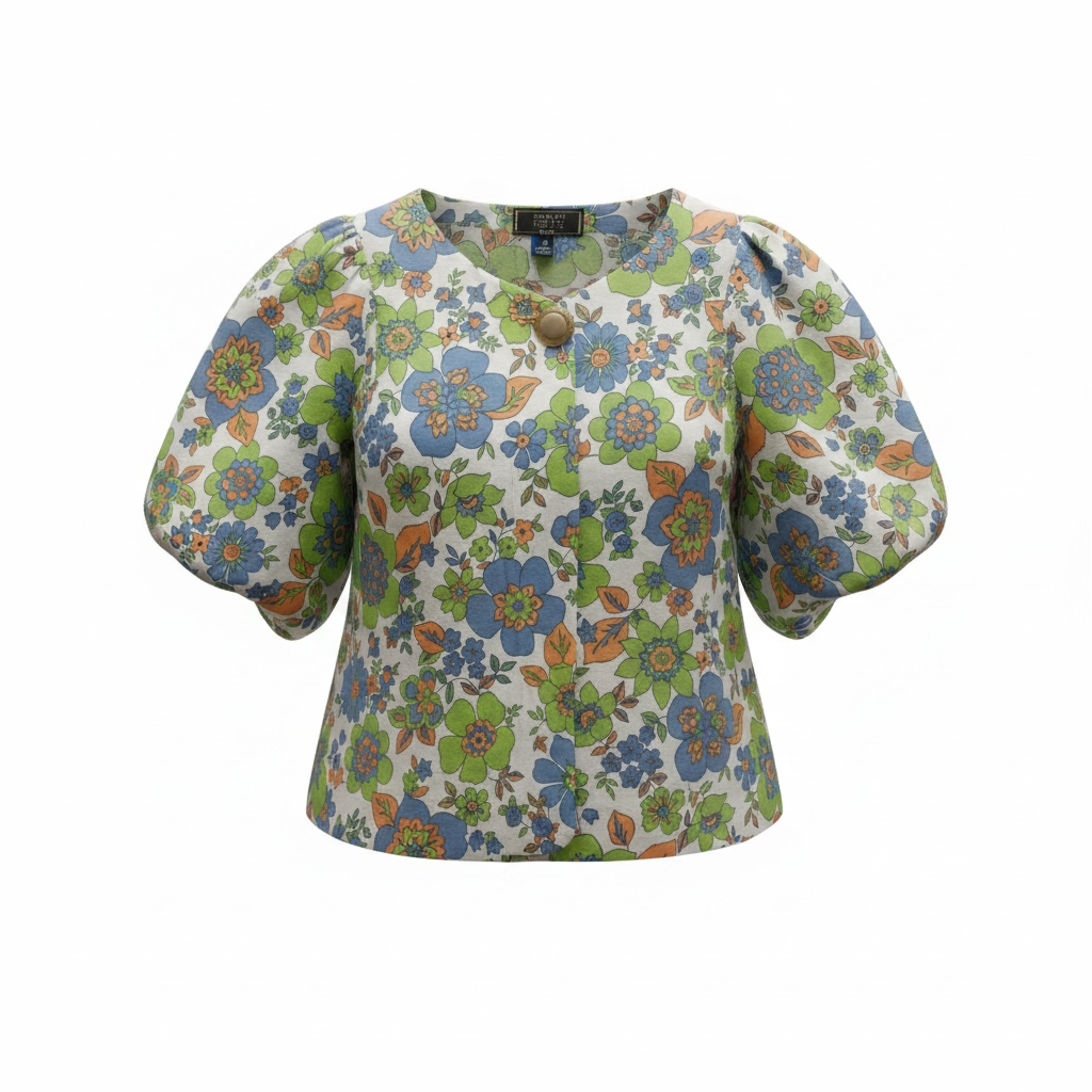 Veste manches ballon verte