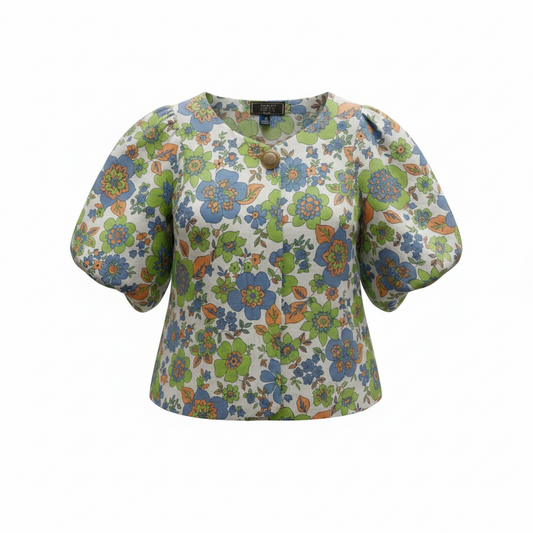 Veste manches ballon verte