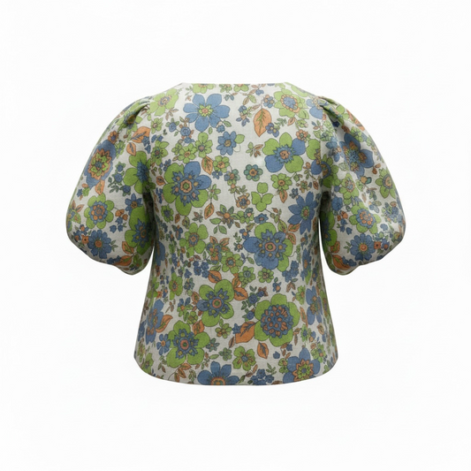 Veste manches ballon verte