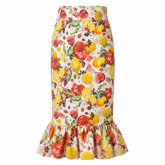 Jupe crayon citron