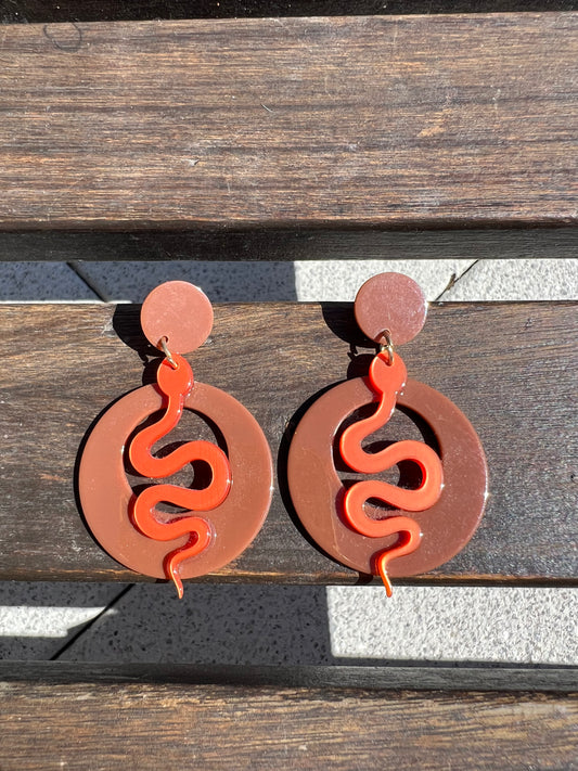 Boucles d’oreilles résine serpents