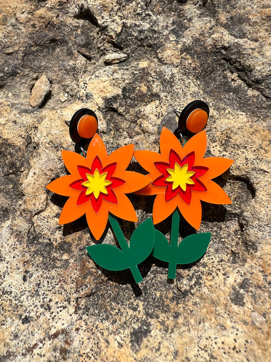 « Summer Flower » résine earrings.